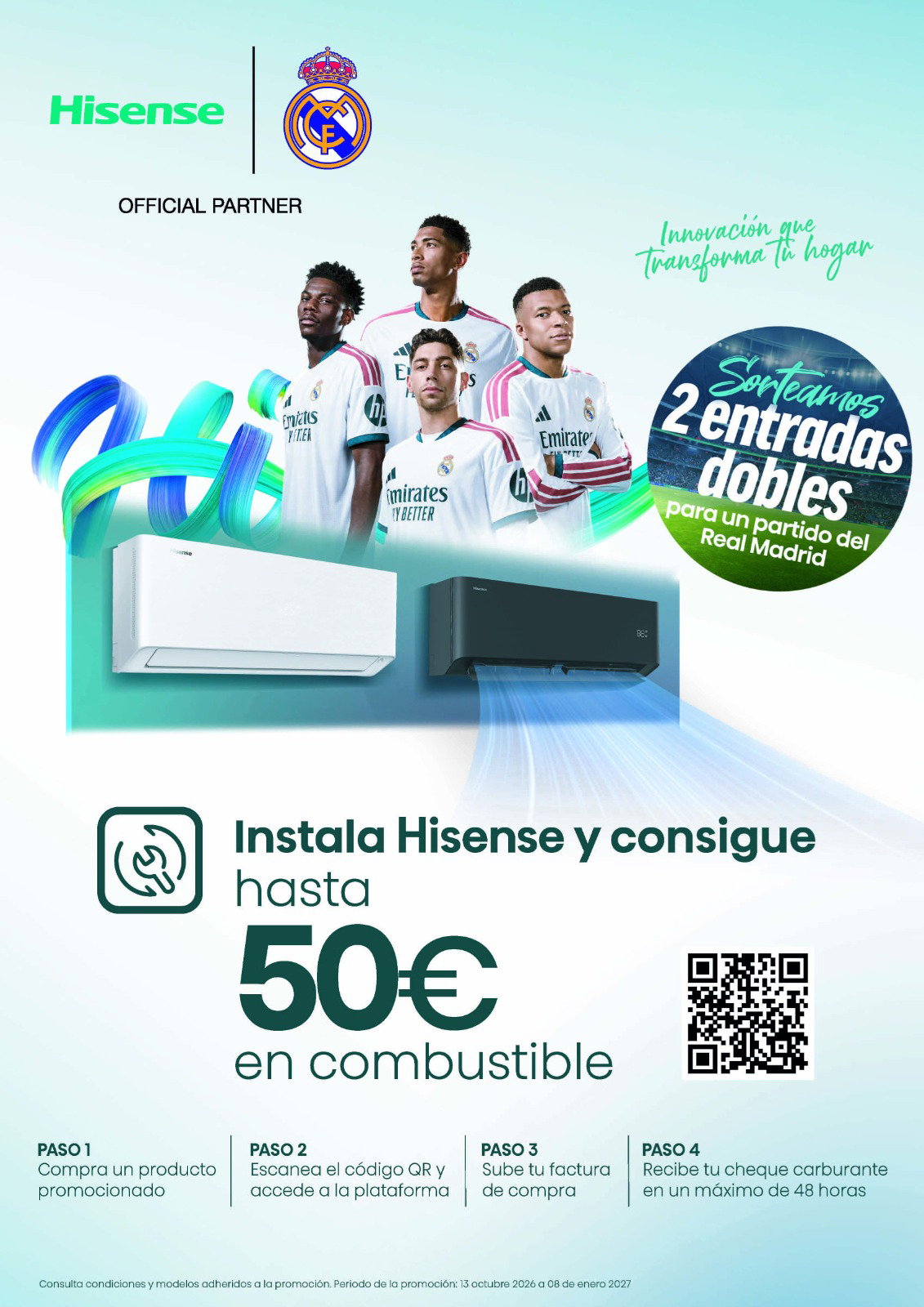 Instala Hisense y consigue 50 € en combustible